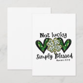Carte De Remerciements Pas Lucky, Simplement Béni Lucky Charm St Patrick (Devant / Derrière)