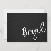 Carte De Remerciements Passeport du Brésil noir (Dos)
