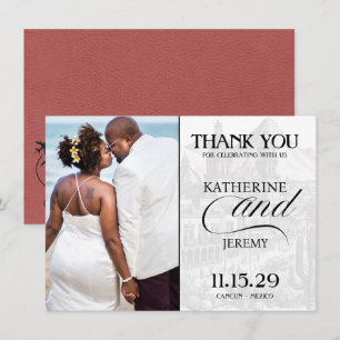 Carte De Remerciements Passeport du Mexique en Bourgogne légère