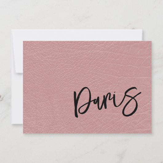 Carte De Remerciements Passeport Dusty Rose Paris (Dos)