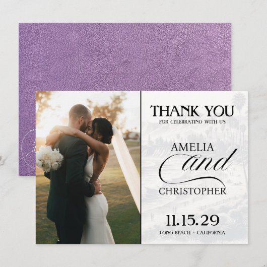 Carte De Remerciements Passeport Lavender California (Devant / Derrière)