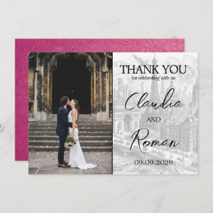 Carte De Remerciements Passeport Magenta Paris