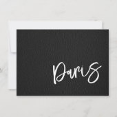 Carte De Remerciements Passeport Paris Noir (Dos)