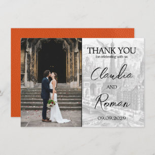 Carte De Remerciements Passeport Paris Orange