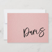 Carte De Remerciements Passeport Paris rose (Dos)