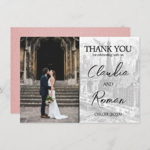 Carte De Remerciements Passeport Paris rose