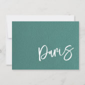 Carte De Remerciements Passeport Paris Turquoise (Dos)