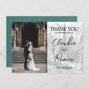 Carte De Remerciements Passeport Paris Turquoise