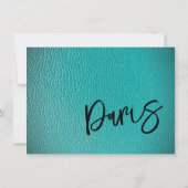 Carte De Remerciements Passeport Paris turquoise (Dos)