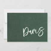 Carte De Remerciements Passeport Paris Vert (Dos)