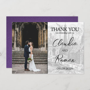 Carte De Remerciements Passeport Paris violet