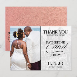 Carte De Remerciements Passeport rose Gold Mexique