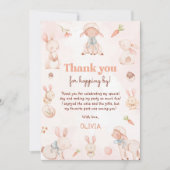 Carte De Remerciements Pastel Aquarelle Bunny Pâques Anniversaire (Devant)