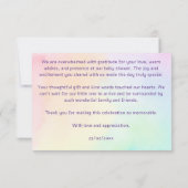 Carte De Remerciements Pastel arc-en-ciel ombre or parties scintillant ba (Dos)