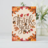 Carte De Remerciements Pastel Automne Automne Simple (Debout devant)