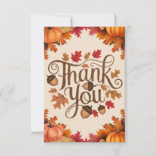 Carte De Remerciements Pastel Automne Automne Simple