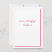 Carte De Remerciements Pastel Baby Rose (Dos)