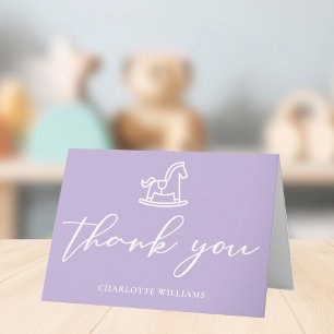 Carte De Remerciements Pastel Baby shower violet Cheval Rocher Personnali