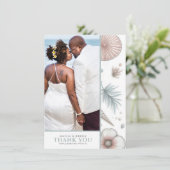 Carte De Remerciements Pastel Beach Enregistrer La Date (Debout devant)