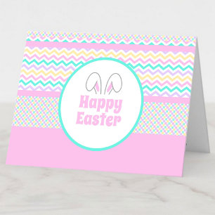Carte De Remerciements Pastel Bunny Ears Happy Pâques Business Client