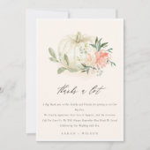 Carte De Remerciements Pastel Citrouille Blanc Doux Mariage Floral Blush (Devant)