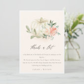 Carte De Remerciements Pastel Citrouille Blanc Doux Mariage Floral Blush (Debout devant)