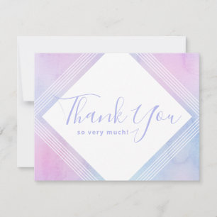 Carte De Remerciements Pastel Élégant Anniversaire Aquarelle Violet
