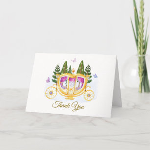 Carte De Remerciements Pastel Fairytale Princess Carriage Baby shower