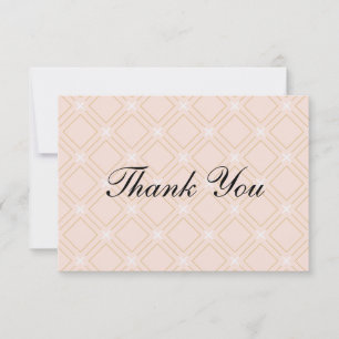 Carte De Remerciements Pastel Peach et Gold Géométrique