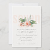 Carte De Remerciements Pastel Peach Rose Floral Bunch 7e Anniversaire Inv (Devant)