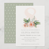 Carte De Remerciements Pastel Peach Rose Floral Bunch 8e Anniversaire Inv (Devant / Derrière)