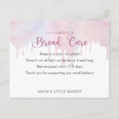 Carte De Remerciements Pastel Pink Dripping Bread Care Instructions (Devant)