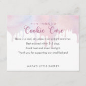 Carte De Remerciements Pastel Pink Dripping Cookie Care Instructions (Devant)
