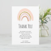 Carte De Remerciements Pastel Pink & Faux Parties scintillant Boho Arc-en (Debout devant)