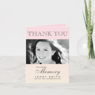 Carte De Remerciements Pastel Pink Ombré Photo Sympathy Thank You