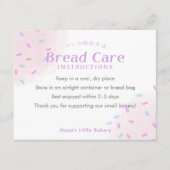Carte De Remerciements Pastel Pink Sprinkle Bread Care Instructions (Devant)