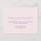 Carte De Remerciements Pastel Pink Sprinkle Cake Care Instructions (Dos)