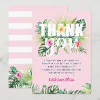 Pastel Pink Tropical Greenery Floral Anniversaire