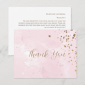 Carte de remerciements Pastel Pink Watercolor Mari (Devant / Derrière)