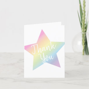 Carte De Remerciements Pastel Rainbow Stars Baby shower Simple Moderne