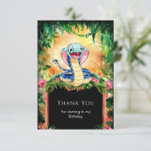 Carte De Remerciements Pastel Reptiles Serpent Anniversaire (Debout devant)