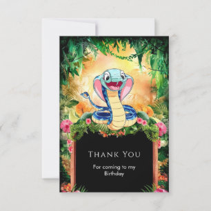 Carte De Remerciements Pastel Reptiles Serpent Anniversaire