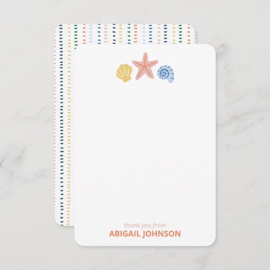 Carte De Remerciements Pastel Seashell Trio Personalized (Devant / Derrière)
