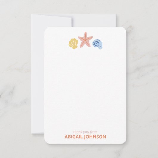 Carte De Remerciements Pastel Seashell Trio Personalized (Devant)