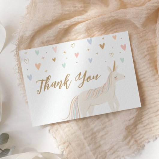 Carte De Remerciements Pastel Unicorn Anniversaire