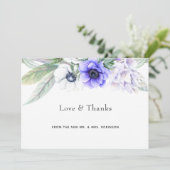 Carte De Remerciements Pastel Violet Floral Mariage (Debout devant)