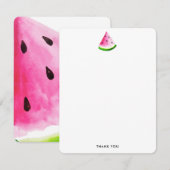 Carte De Remerciements Pastèque aquarelle tendance cool (Devant / Derrière)