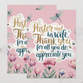 Carte De Remerciements ✝️ Pasteur Anniversaire de l'appréciation de la fe (Devant / Derrière)