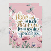 Carte De Remerciements ✝️ Pasteur Anniversaire de l'appréciation de l'épo (Devant / Derrière)