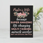 Carte De Remerciements Pasteur's Wife Because Super Amazing Life Changing (Debout devant)